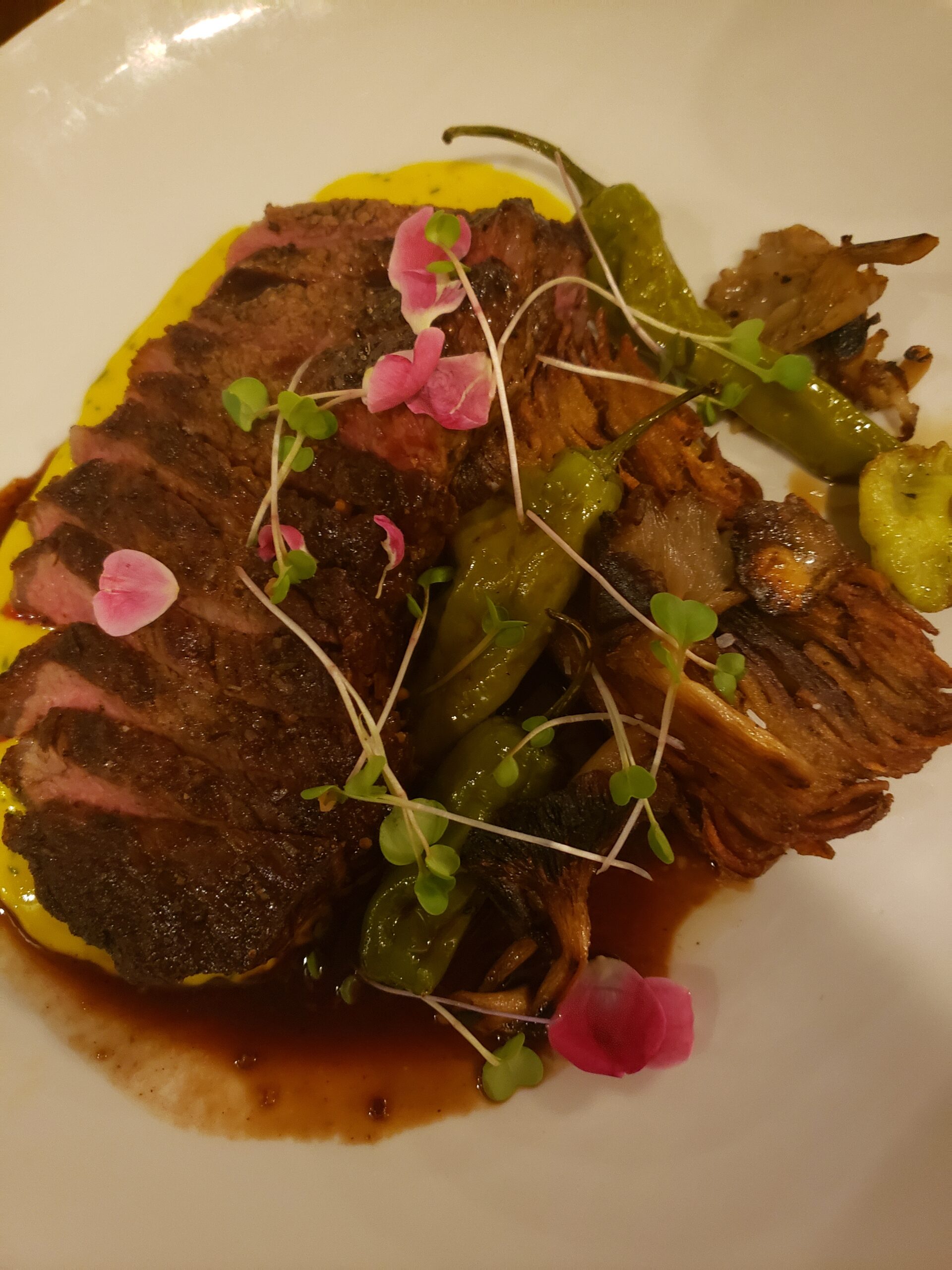 Seared Duck Breast with Braised Greens and Radish