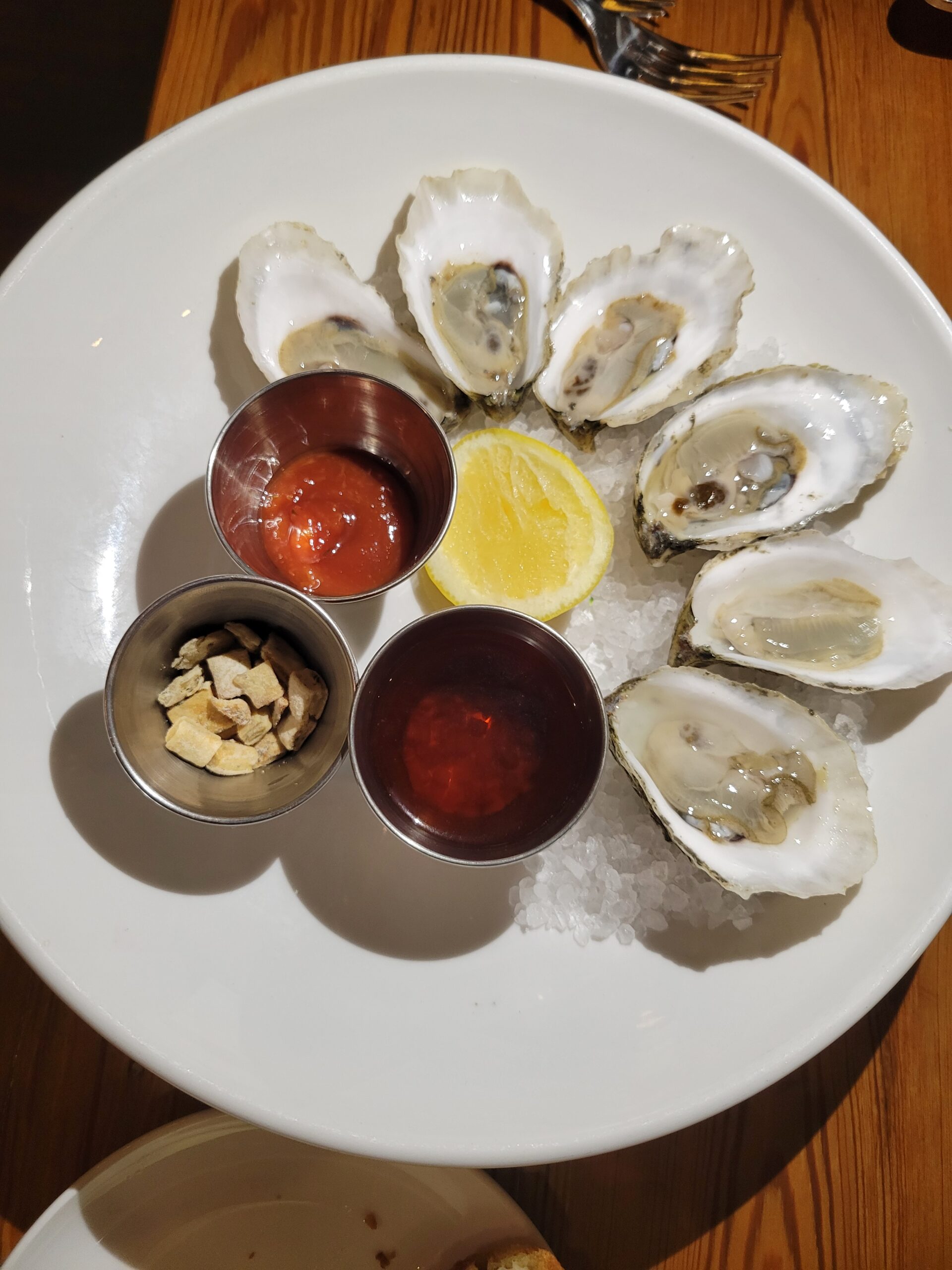 Local oysters with mignonette sauce