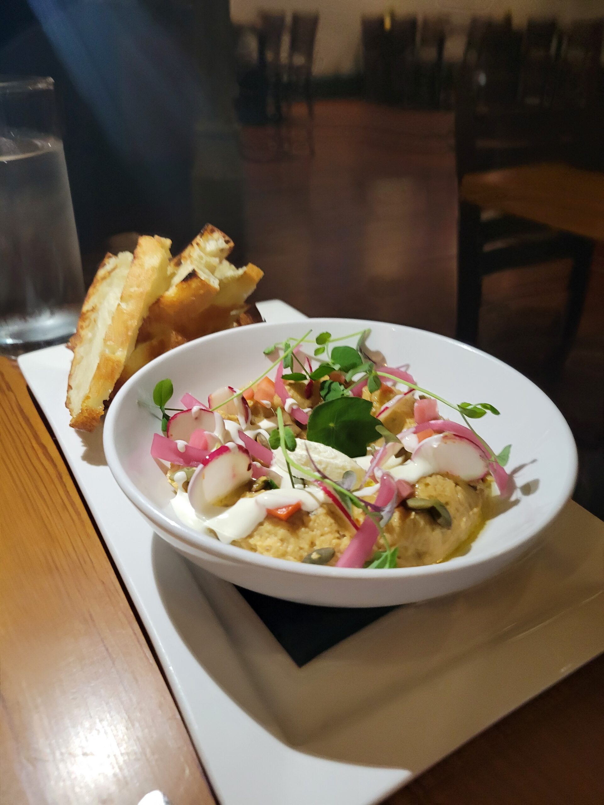 sweet potato hummus with toasted bread