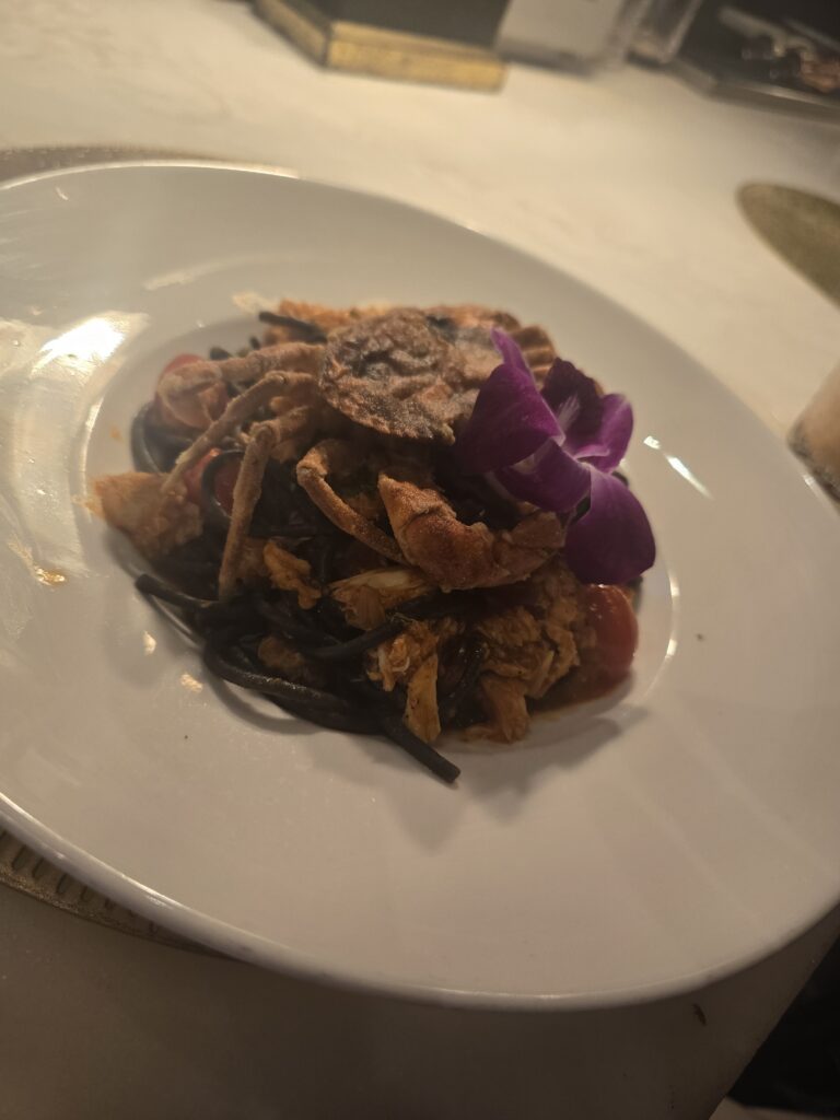 Softshell Crab over Black Pasta at Devitos