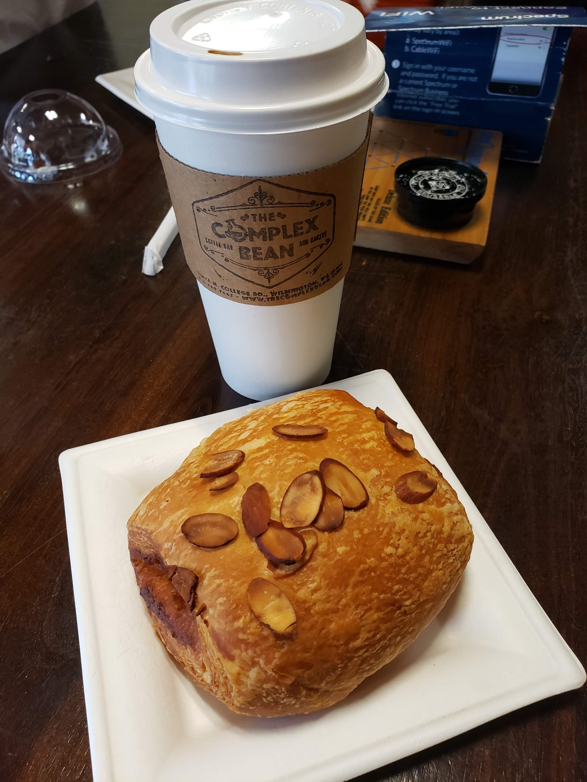 Almond Pastry and Coffee at The Complex Bean, Wilmington NC