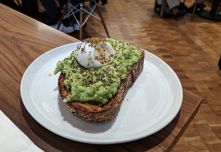 Avocado Toast at Mr. West Cafe Bar, Seattle WA